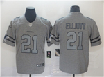 Dallas Cowboys #21 Ezekiel Elliott 2019 Gray Gridiron Gray Limited Jersey