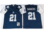 Dallas Cowboys #21 Deion Sanders 1995 Throwback Navy Blue Jersey