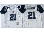 Dallas Cowboys #21 Deion Sanders 1995 Throwback White Jersey