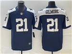 Dallas Cowboys #21 Stephon Gilmore Thanksgiving Blue Vapor Limited Jersey