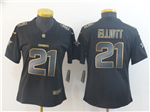 Dallas Cowboys #21 Ezekiel Elliott Women's Black Gold Vapor Limited Jersey