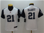 Dallas Cowboys #21 Ezekiel Elliott Women's White Color Rush Limited Jersey