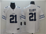 Dallas Cowboys #21 Ezekiel Elliott White Team Logos Fashion Limited Jersey
