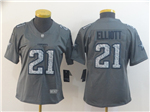 Dallas Cowboys #21 Ezekiel Elliott Women's Gray Camo Limited Jersey