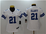 Dallas Cowboys #21 Ezekiel Elliott Women's White Vapor Limited Jersey