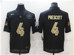 Dallas Cowboys #4 Dak Prescott 2020 Black Camo Salute To Service Limited Jersey