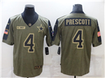 Dallas Cowboys #4 Dak Prescott 2021 Olive Salute To Service Limited Jersey