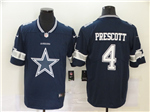 Dallas Cowboys #4 Dak Prescott Blue Team Big Logo Vapor Limited Jersey