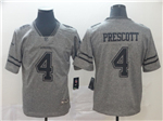 Dallas Cowboys #4 Dak Prescott Gray Gridiron Gray Vapor Limited Jersey