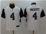 Dallas Cowboys #4 Dak Prescott Youth White Color Rush Limited Jersey