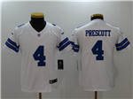 Dallas Cowboys #4 Dak Prescott Youth White Vapor Limited Jersey