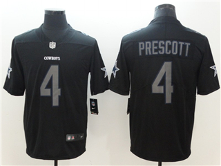 Dallas Cowboys #4 Dak Prescott Black Vapor Impact Limited Jersey