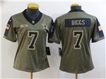 Dallas Cowboys #7 Trevon Diggs Women's 2021 Olive Salute To Service Limited Jersey