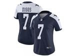 Dallas Cowboys #7 Trevon Diggs Women's Thanksgiving Blue Vapor Limited Jersey
