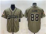 Dallas Cowboys #88 CeeDee Lamb Olive Salute To Service Baseball Jersey