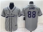 Dallas Cowboys #88 CeeDee Lamb Gray Baseball Cool Base Jersey