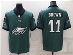 Philadelphia Eagles #11 A.J. Brown Green Team Big Logo Vapor Limited Jersey