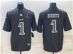 Philadelphia Eagles #1 Jalen Hurts Black Fashion Super Bowl LVII Limited Jersey
