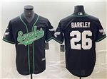 Philadelphia Eagles #26 Saquon Barkley Black Baseball Jersey