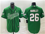 Philadelphia Eagles #26 Saquon Barkley Kelly Green Baseball Jersey