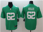 Philadelphia Eagles #62 Jason Kelce Throwback Green Vapor Limited Jersey