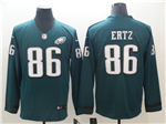 Philadelphia Eagles #86 Zach Ertz Green Therma Long Sleeve Jersey