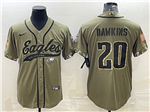 Philadelphia Eagles #20 Brian Dawkins Olive Salute To Service Baseball Jersey