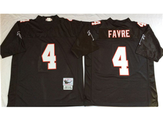 Atlanta Falcons #4 Brett Favre 1991 Throwback Black Jersey