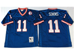 New York Giants #11 Phil Simms 1986 Throwback Blue Jersey