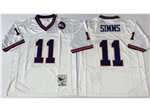 New York Giants #11 Phil Simms 1986 Throwback White Jersey