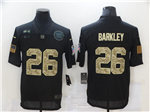 New York Giants #26 Saquon Barkley 2020 Black Camo Salute To Service Limited Jersey