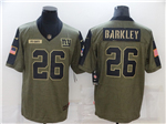 New York Giants #26 Saquon Barkley 2021 Olive Salute To Service Limited Jersey