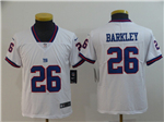 New York Giants #26 Saquon Barkley Youth White Color Rush Limited Jersey