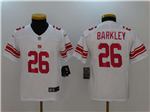 New York Giants #26 Saquon Barkley Youth White Vapor Limited Jersey