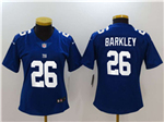 New York Giants #26 Saquon Barkley Women's Blue Vapor Limited Jersey