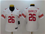 New York Giants #26 Saquon Barkley Women's White Vapor Limited Jersey