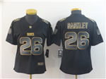 New York Giants #26 Saquon Barkley Women's Black Gold Vapor Limited Jersey