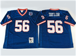 New York Giants #56 Lawrence Taylor 1990 Throwback Blue Jersey