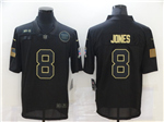 New York Giants #8 Daniel Jones 2020 Black Salute To Service Limited Jersey