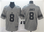 New York Giants #8 Daniel Jones Gray Gridiron Gray Vapor Limited Jersey