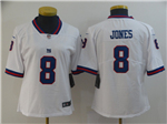 New York Giants #8 Daniel Jones Women's White Color Rush Limited Jersey