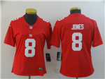 New York Giants #8 Daniel Jones Women's Red Inverted Limited Jersey