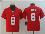New York Giants #8 Daniel Jones Youth Red Inverted Limited Jersey