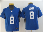 New York Giants #8 Daniel Jones Youth Blue Vapor Limited Jersey