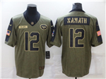 New York Jets #12 Joe Namath 2021 Olive Salute To Service Limited Jersey