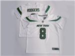 New York Jets #8 Aaron Rodgers Toddler White Vapor Limited Jersey