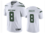 New York Jets #8 Aaron Rodgers Youth White Vapor Limited Jersey
