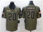 Detroit Lions #20 Barry Sanders 2021 Olive Salute To Service Limited Jersey