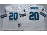 Detroit Lions #20 Barry Sanders Throwback White Jersey