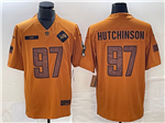 Detroit Lions #97 Aidan Hutchinson 2023 Brown Salute To Service Limited Jersey